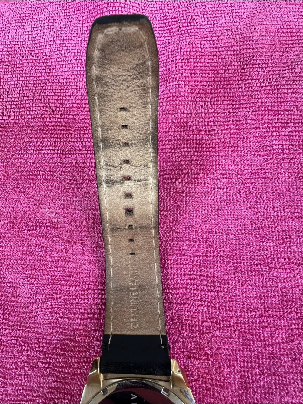 Armani Exchange Gold Case Black Dial Watch with Red Seconds Hand